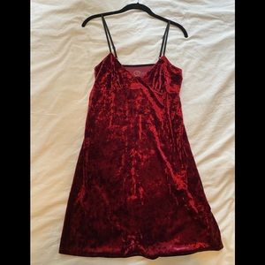 Planet Blue Velvet Red Spaghetti Strap Dress